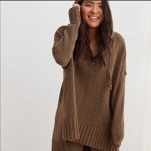 Aerie Chenille Oversized Hooded Sweater 